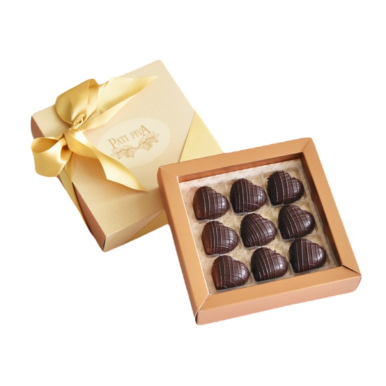 caixa de bombons de coração, 9 unidades