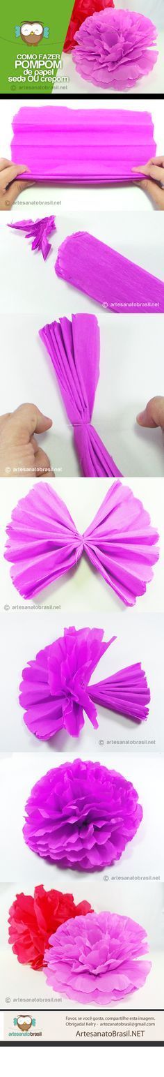 Festas Juninas Como fazer flores em papel seda e pompons para decoração das festas de São João
