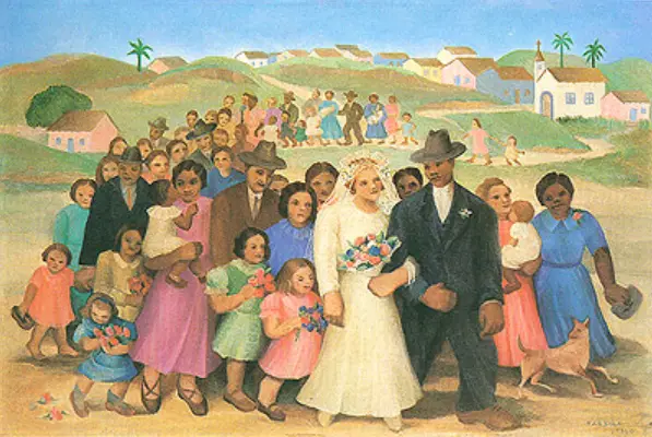Quadro O casamento de Tarsila do Amaral