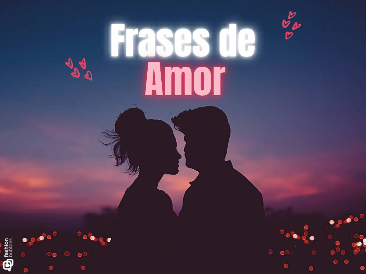 Foto de sombra de casal com a frase "Frases de Amor" em cima