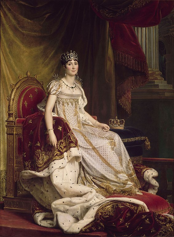A Imperatriz Joséphine na sua coroação com a moda império, entre 1807-1808. 