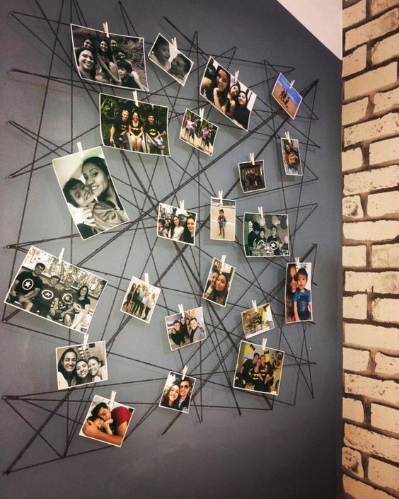 Varal de fotos embaralhado.
