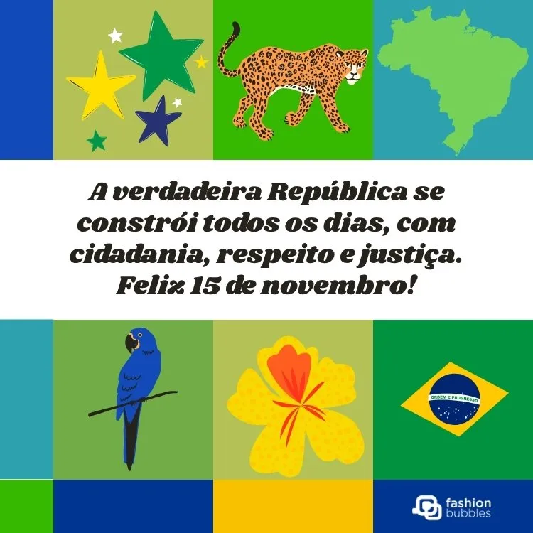 Cartão virtual com frase de Proclamação da República para compartilhar