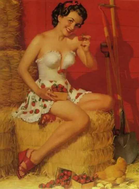 Ilustração pin-up de Zoe Mozert intitulada de 1953.