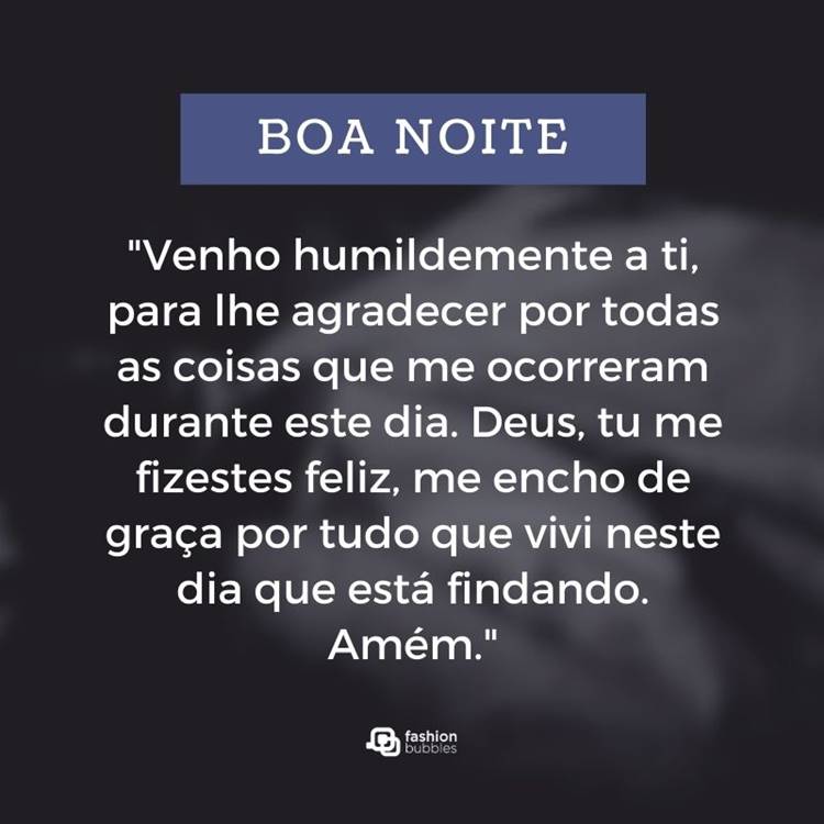 Foto de prece para fazer antes de dormir.