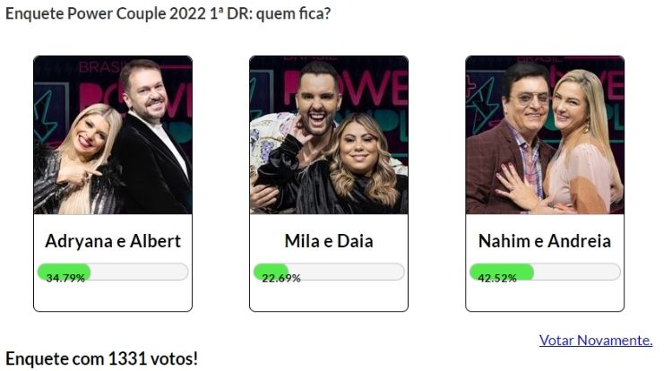 Enquete Fashion Bubbles 1ª DR Power Couple 2022