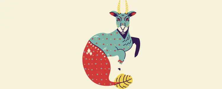 Fundo bege com símbolo do signo de Capricórnio com horóscopo de hoje