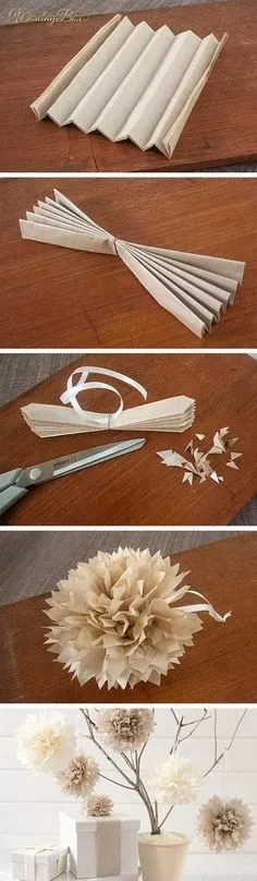 passo a passo como fazer pompom de papel para decorar 