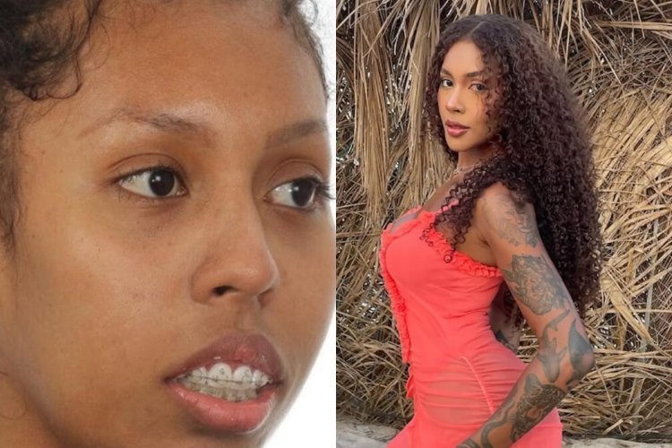 Foto com antes e depois de Giovanna do BBB 25
