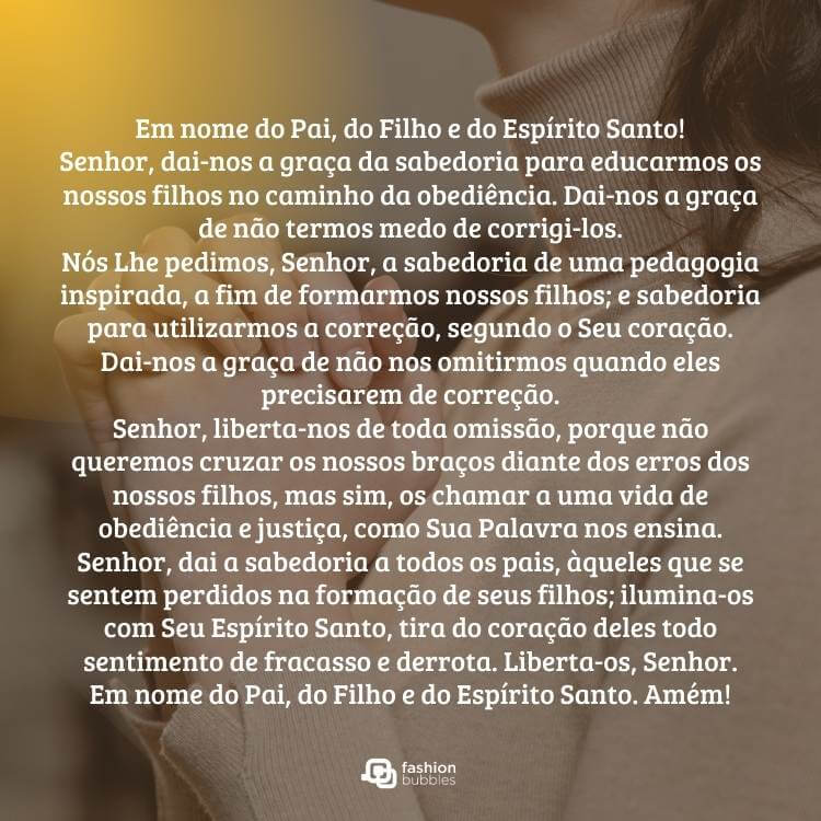 Oração pelos filhos para sabedoria.