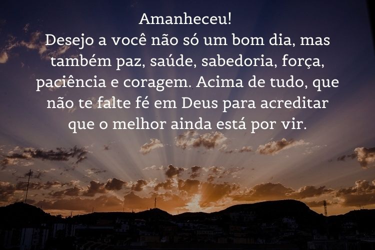 foto de amanhecer com oração de bom dia para WhatsApp