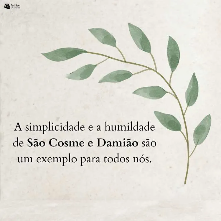 Frase sobre os santos de 27 de setembro em fundo cinza e ramo de louro