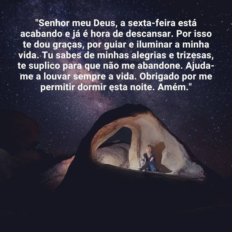 Foto de prece para fazer antes de dormir.