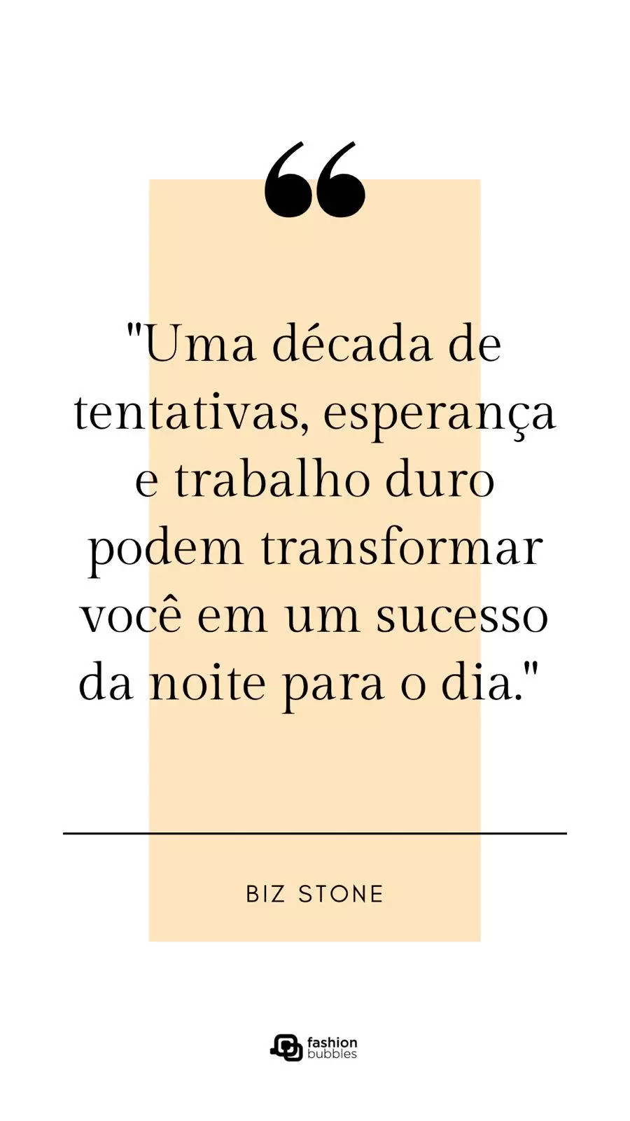 Frase sobre empreendedorismo de Biz Stone: "Uma década de tentativas, esperança e trabalho duro podem transformar você em um sucesso da noite para o dia."