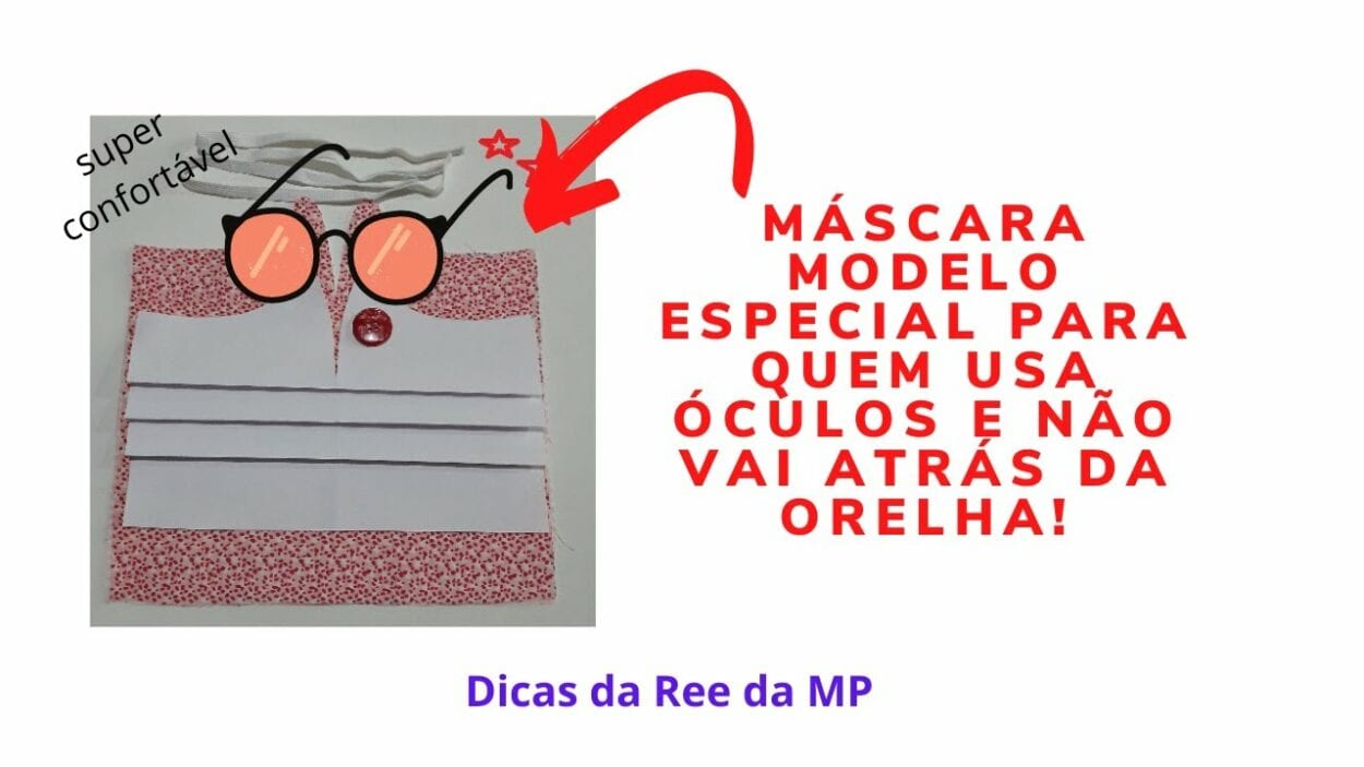 Foto de modelo de máscara de proteção para quem usa óculos