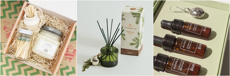 vela aromática, aromatizador de vareta e óleos essenciais