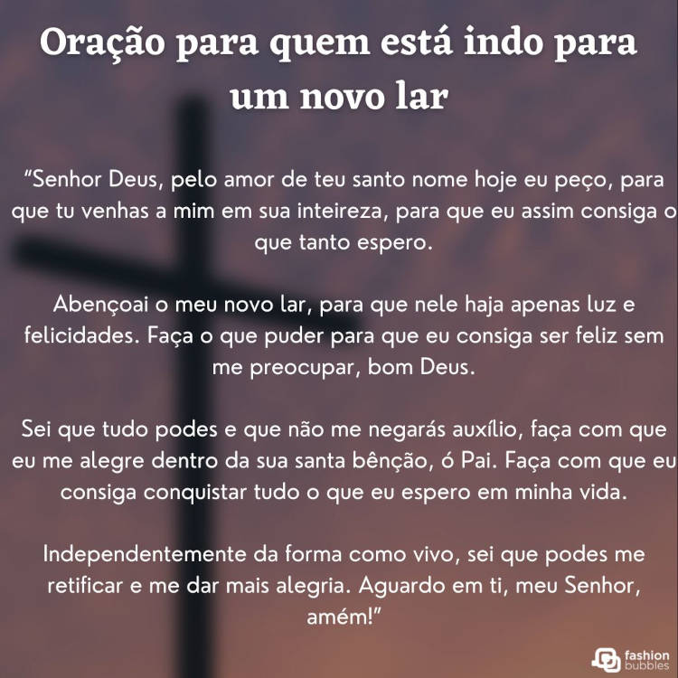 Oração para quem está indo para um novo lar