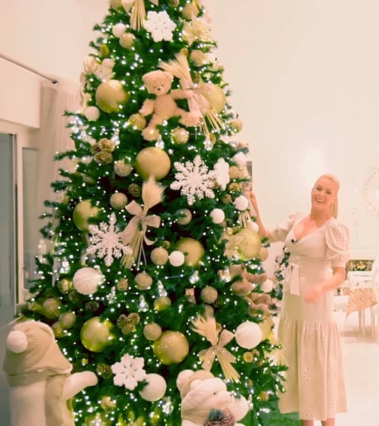 Árvore de natal de Ana Hickmann. Foto de árvore de natal de Ana Hickmann - Decoração de fim de ano dos famosos.