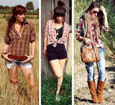 montagem com 3 looks usando camisa xadrez