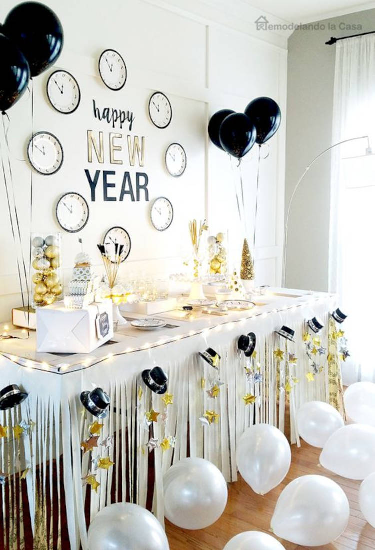 Decoração em preto e branco.