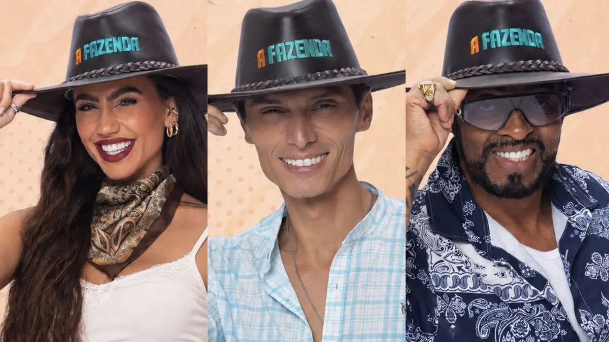 Catherine, Gabriel e Thaíde em A Fazenda 18