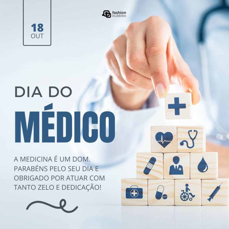 Mensagem de Dia do Médico para compartilhar no Whatsapp:  A medicina é um dom. Parabéns pelo seu dia e obrigado por atuar com tanto zelo e dedicação!