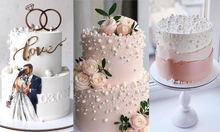 bolo para decoraçao de casamento em pérola