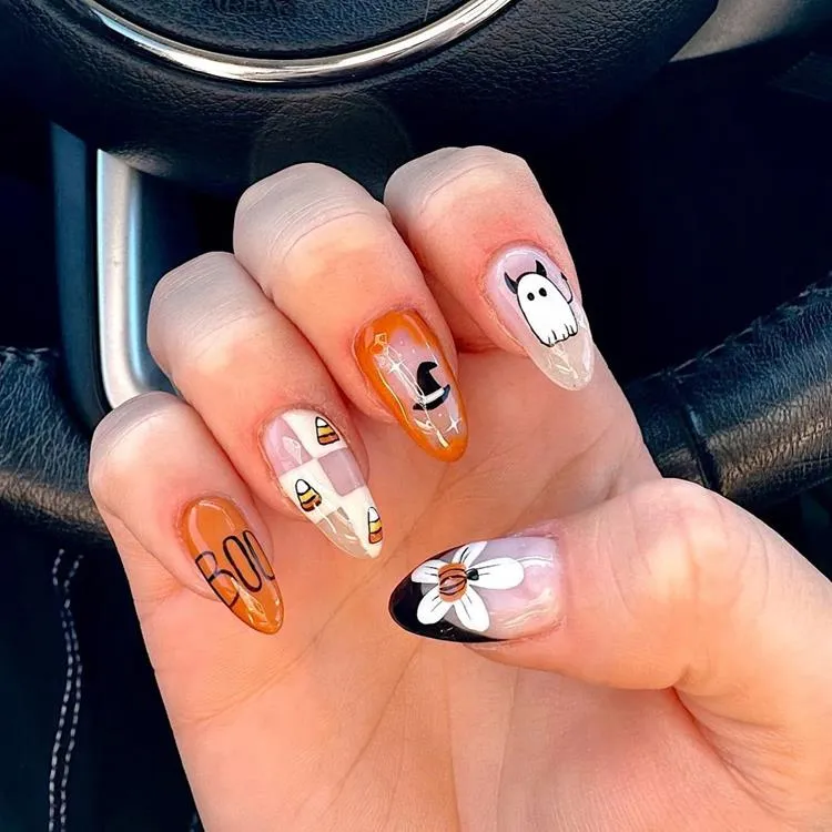 unha decorada de halloeen