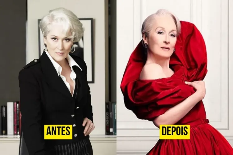 O Diabo Veste Prada antes e depois: Miranda Priestly