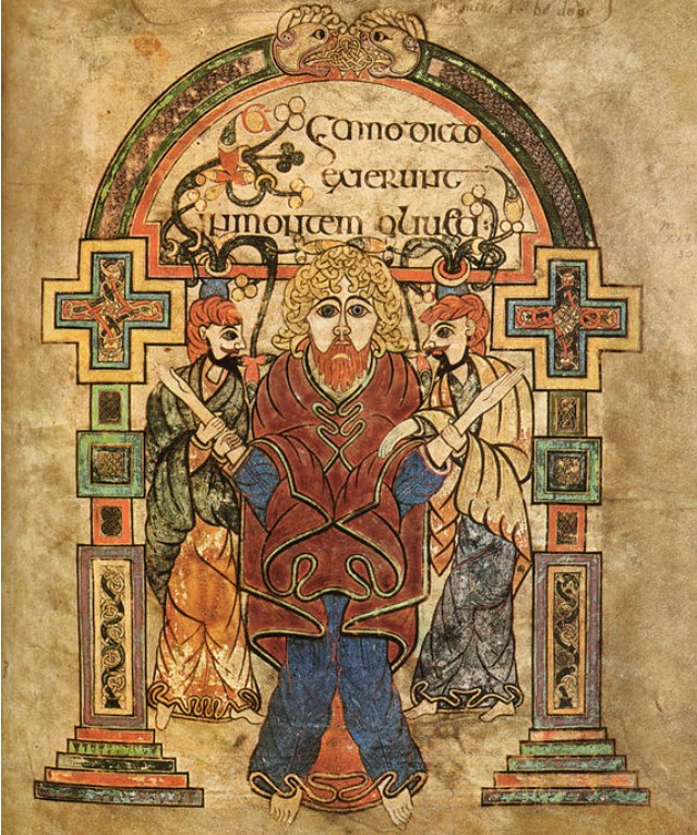 Ilustração da prisão de Jesus no Livro de Kells do século IX, Folio 114v. 