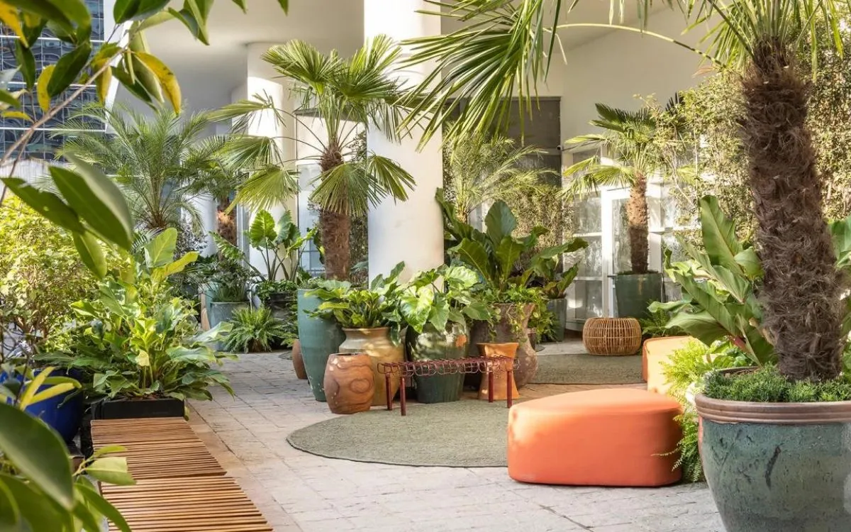 Plantas exóticas e plantas nativas no Paisagismo de Catê Poli e João Jadão no CASACOR 2023