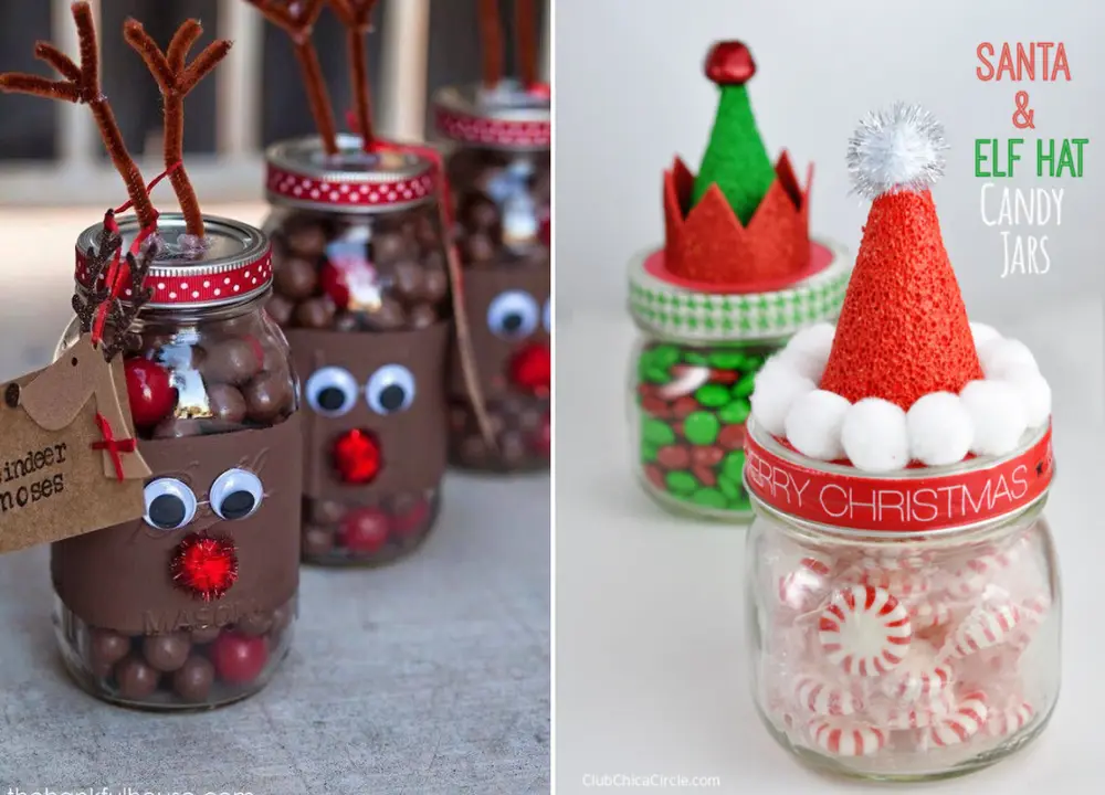 Lembrancinhas DIY: docinhos e balas em potes personalizados de Natal
