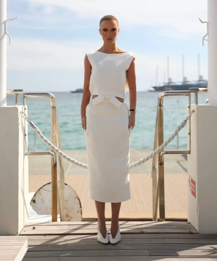 Maria Braz usando Balenciaga, uma das brasileiras no Festival de Cannes 2026