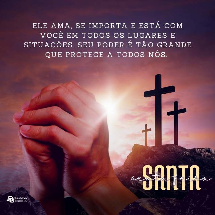 Foto com frase sobre a data comemorativa religiosa.