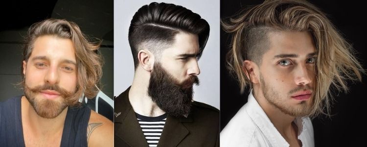 três opções de corte de cabelo comb over