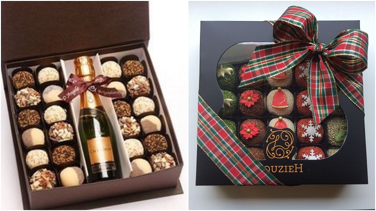 duas opções de caixa de brigadeiros