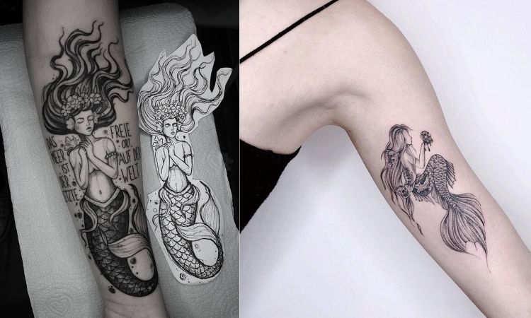 duas tatuagens de sereia