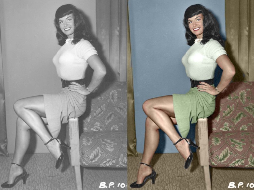 Bettie Page em estilo pin-up.