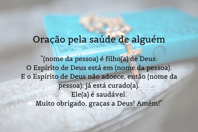 oração pela saúde de alguém sobre foto de Bíblia