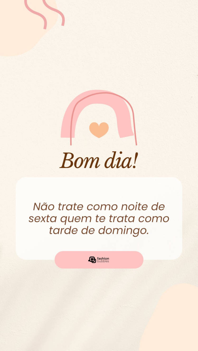 Frase engraçada de bom dia no domingo com ilustração de arco íris