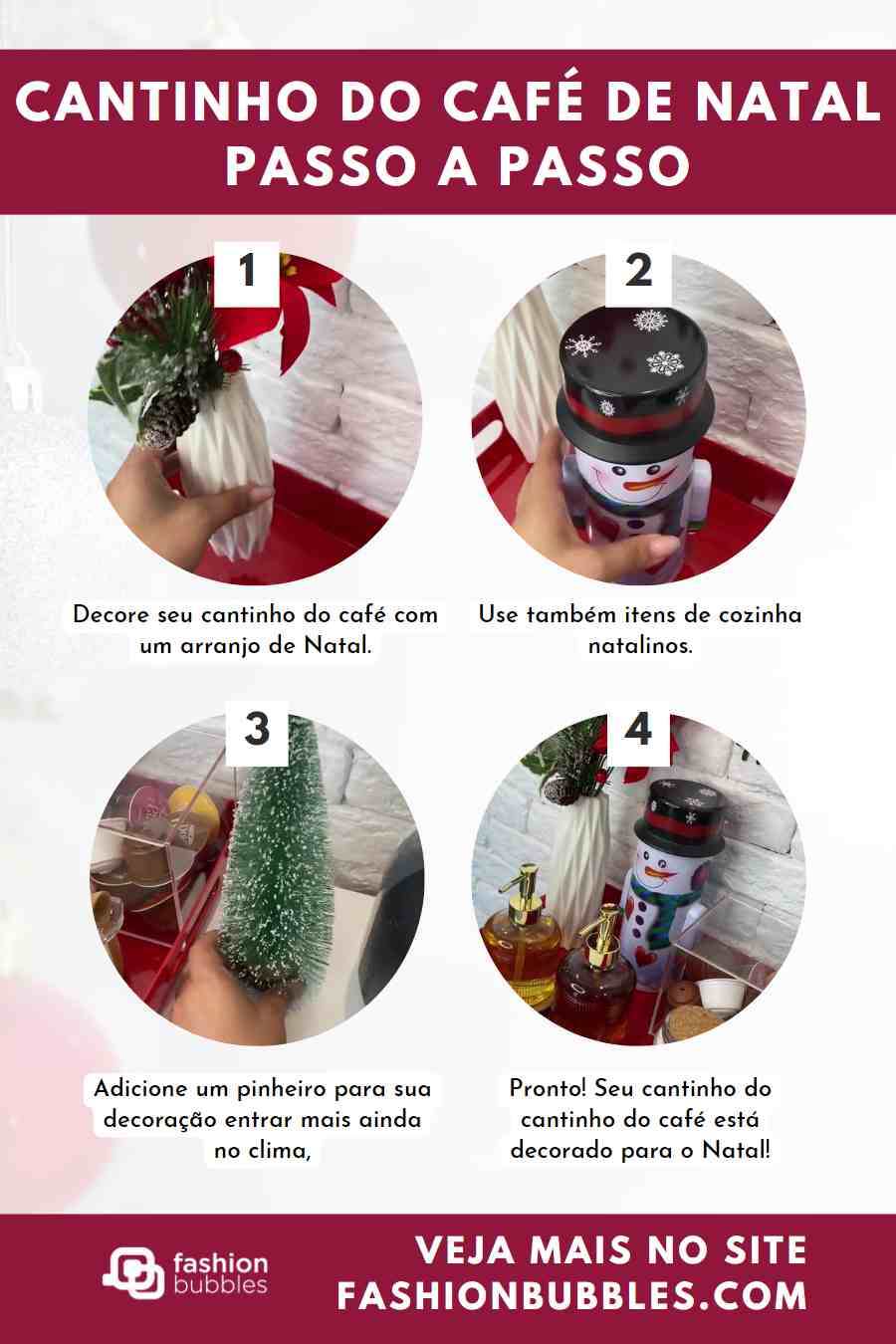Como fazer cantinho do café decorado de Natal.