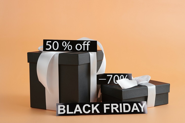 Foto de placas de desconto Black Friday 2023