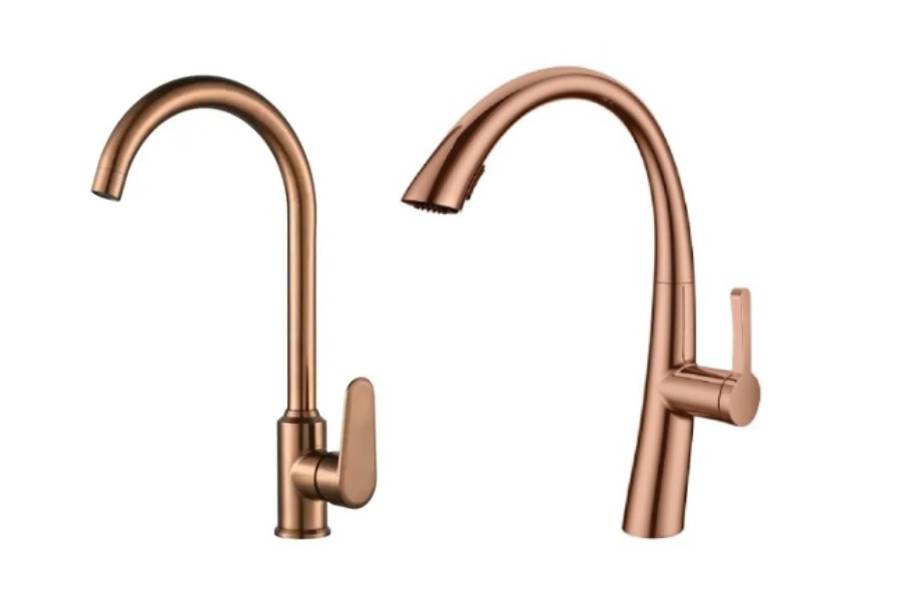 Torneiras rose gold.
