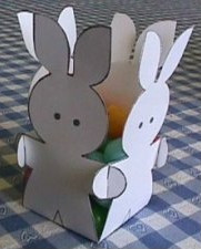 Coelhos de papel como sacolas 