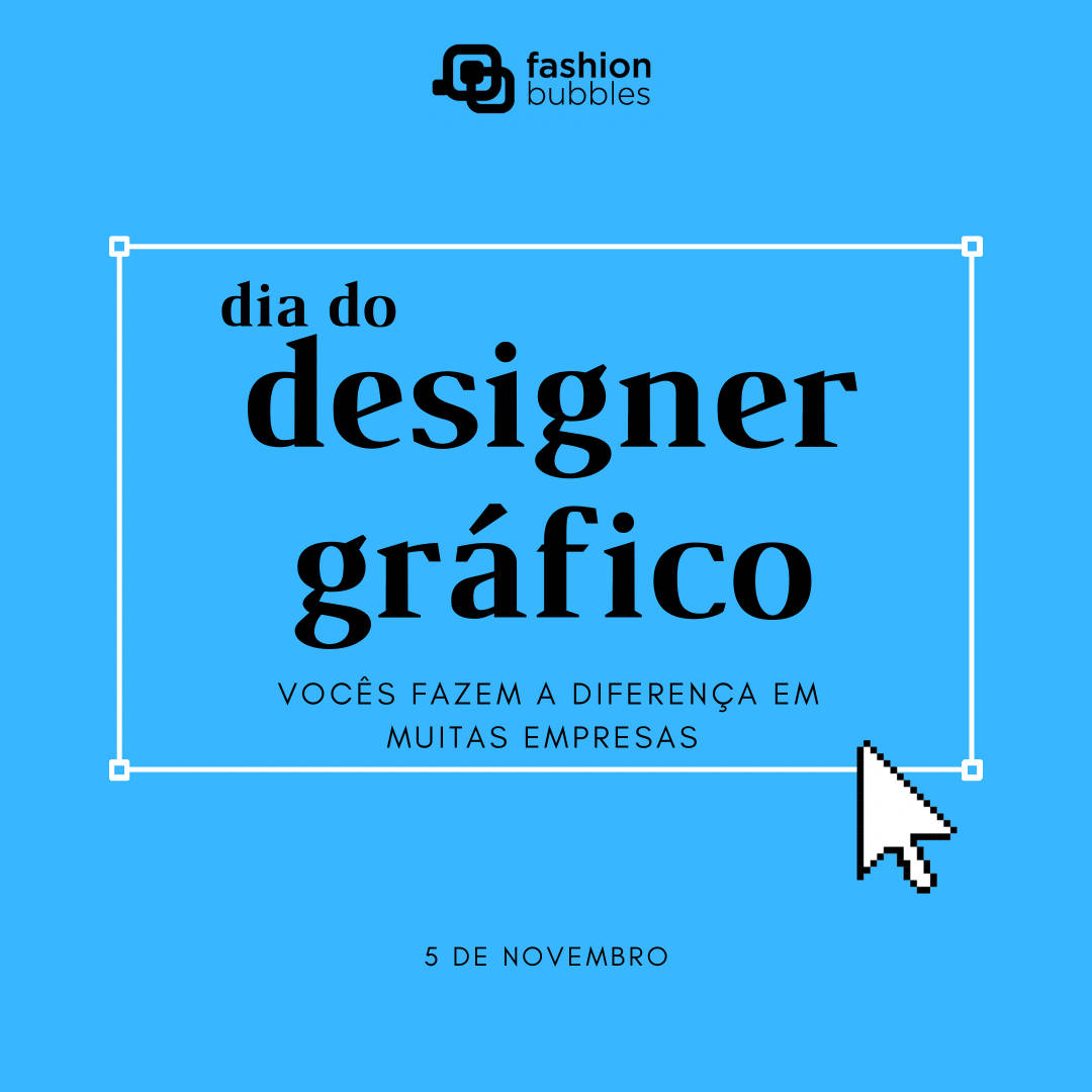 Cartão virtual de fundo azul com seta de computador e frase "Vocês fazem a diferença em muitas empresas. Parabéns, Designers Gráficos!"