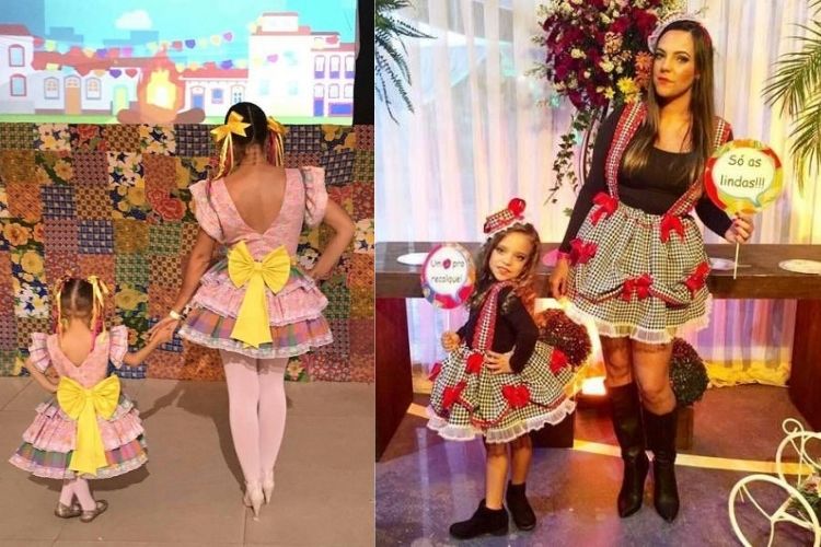 trajes de festa junina mãe e filha