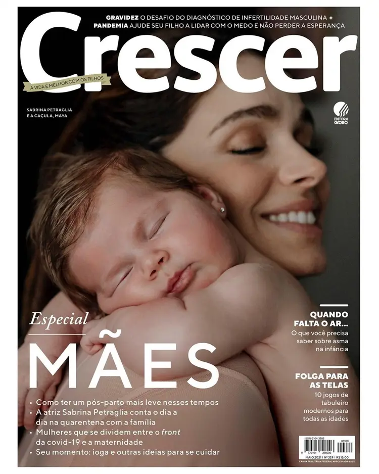 Dia das mães: Sabrina Petraglia na revista Crescer.