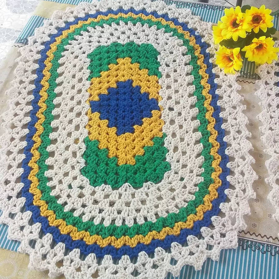 Tapete para a Copa do Mundo com cores da bandeira.