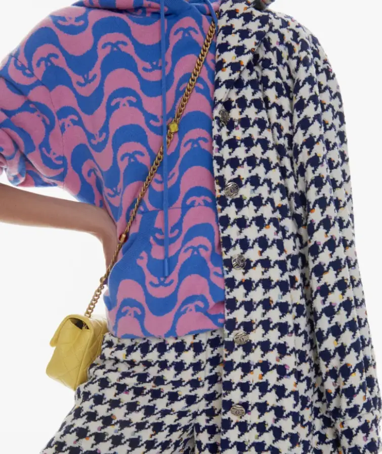 Moletom Chanel inspirado em Copacabana e terninho pied-de-poules