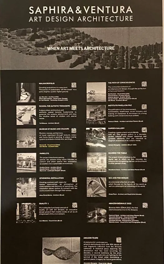Programa com artistas participantes da mostra da Saphira & Ventura Art Design e Architecture